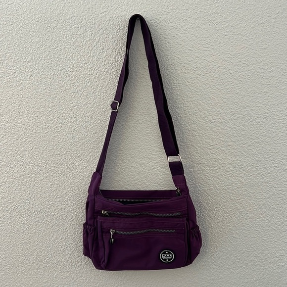 LAVA • Waterproof Nylon Purple Crossbody Shoulder Bag Handbag - Picture 3 of 8